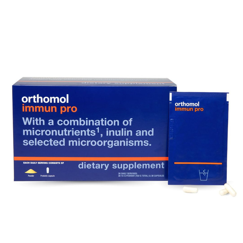 Orthomol Immun Pro Immune Support Gut Health Powder Capsules For Adults