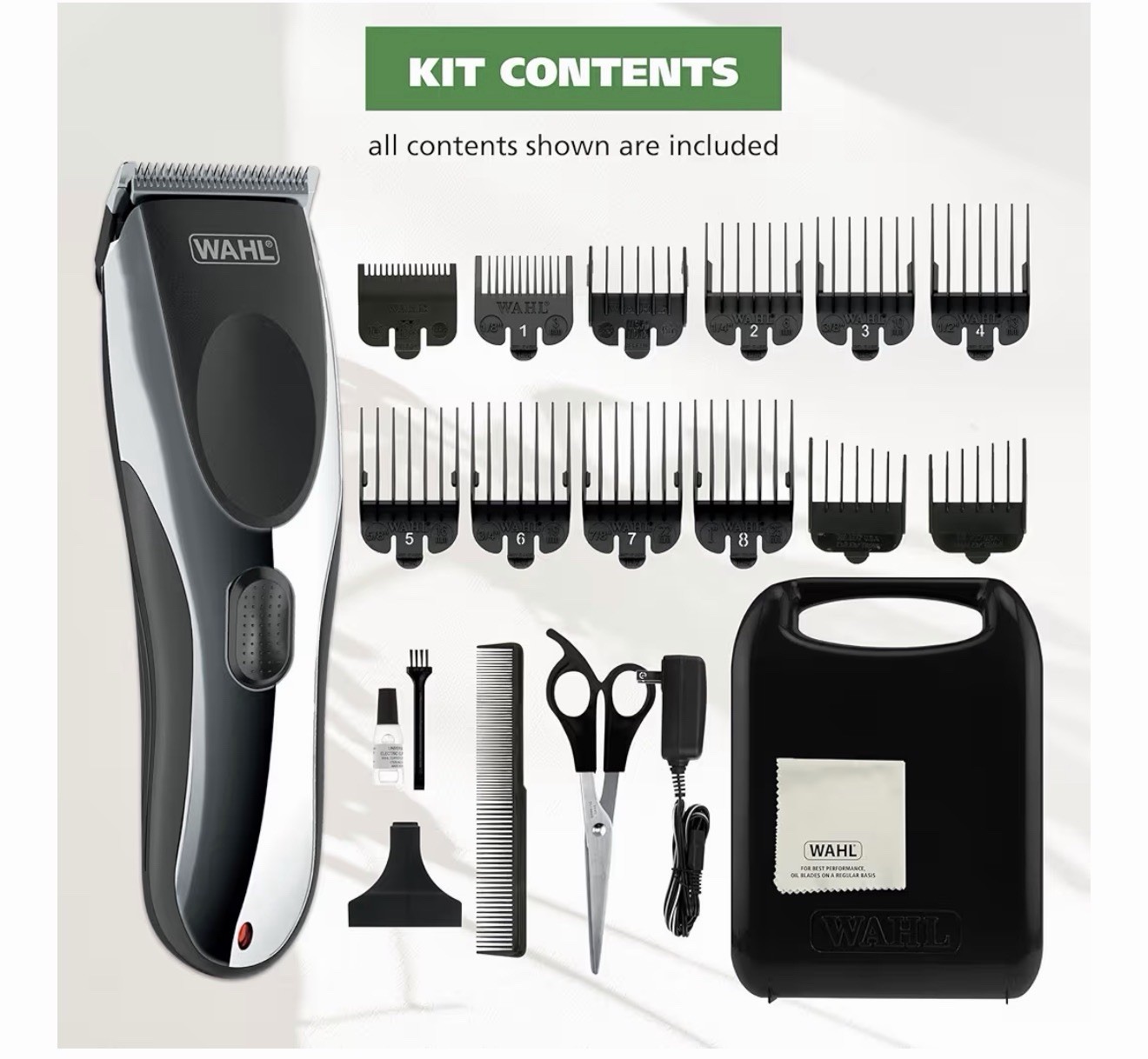 Wahl Rechargeable Hair Clipper Kit 79434 Cordless Trimmer Guards Open Box (NEW)