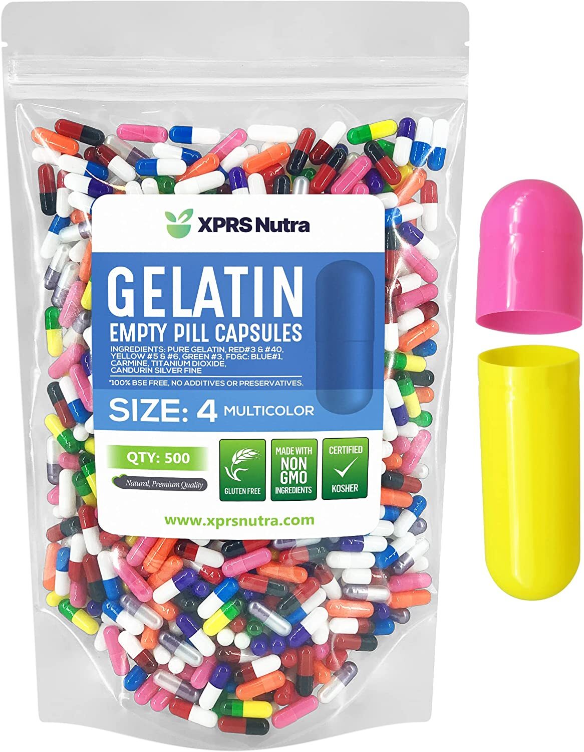 Capsules Express Size 4 Multi Color Empty Gelatin Capsules Kosher Gel Caps Pills