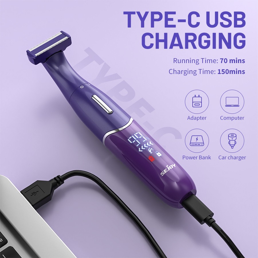 SEJOY 6in1 Electric Shaver Bikini Razor Trimmer Hair Facial Body Remover Wet/Dry
