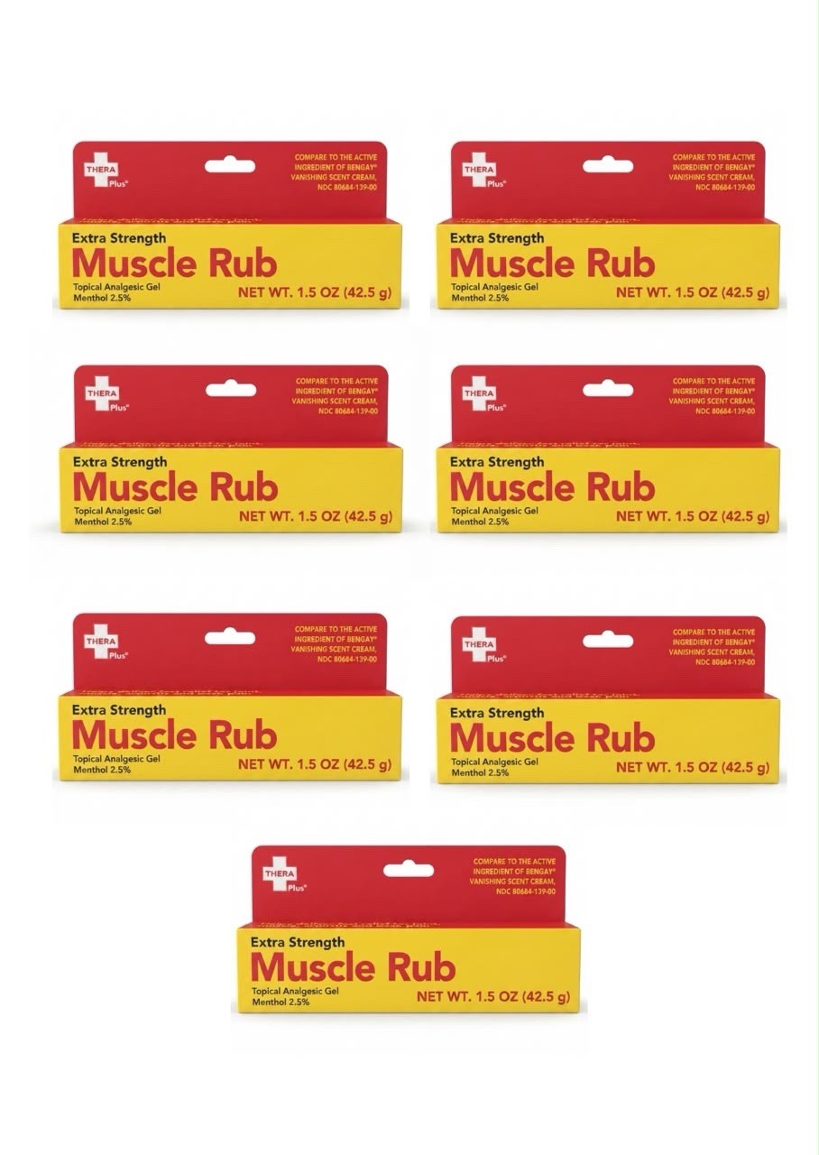 Thera Plus Extra Strength Muscle Rub Gel 1.5oz 7-Pack Fast Relief Joint Pain