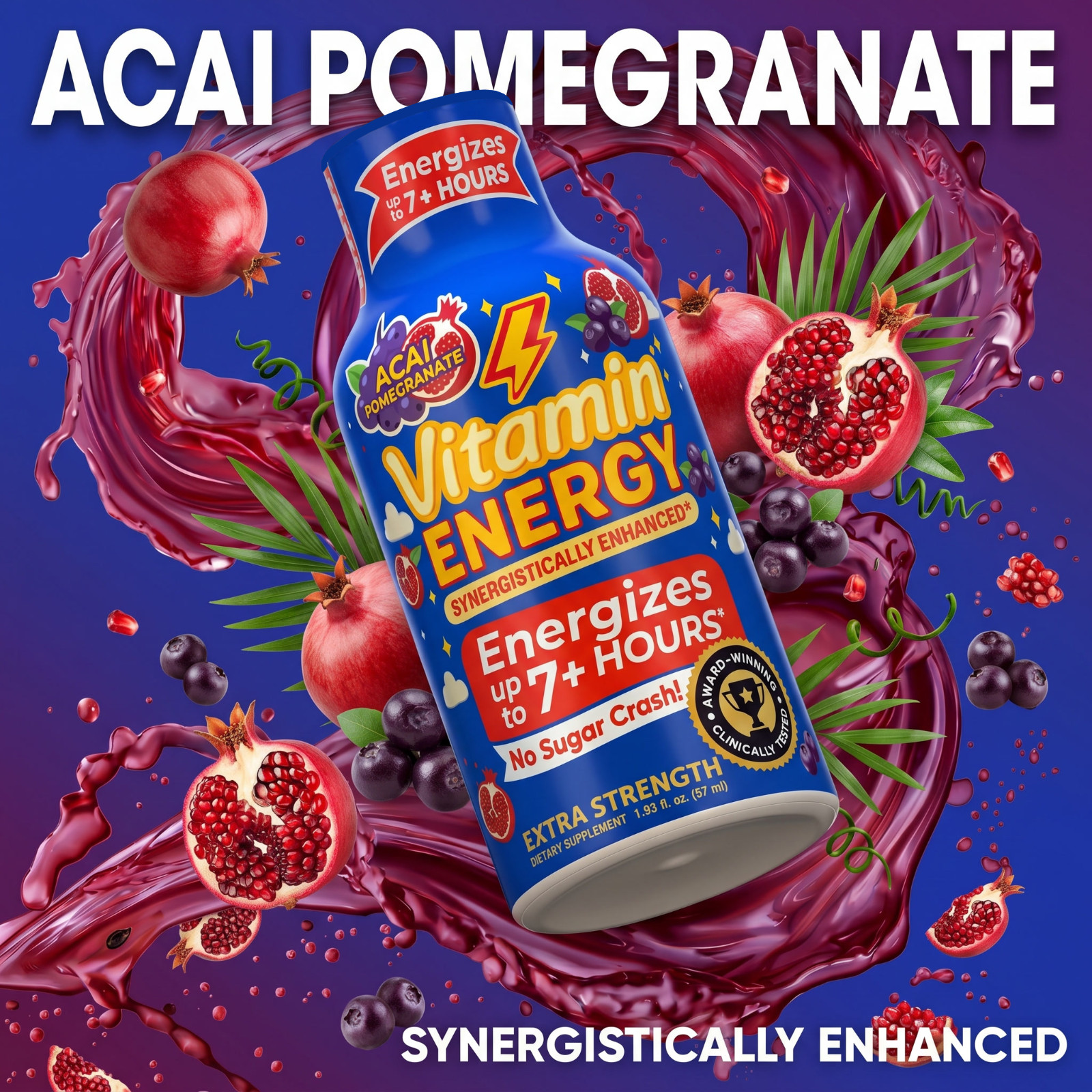 (48 Pack) Vitamin Energy® B12 14,000% Energy Shots, Clinically Proven