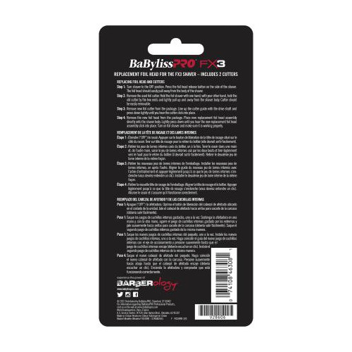 BaBylissPRO Replacement Foil Head & Cutters For FX3 Shaver | FXX3RFB