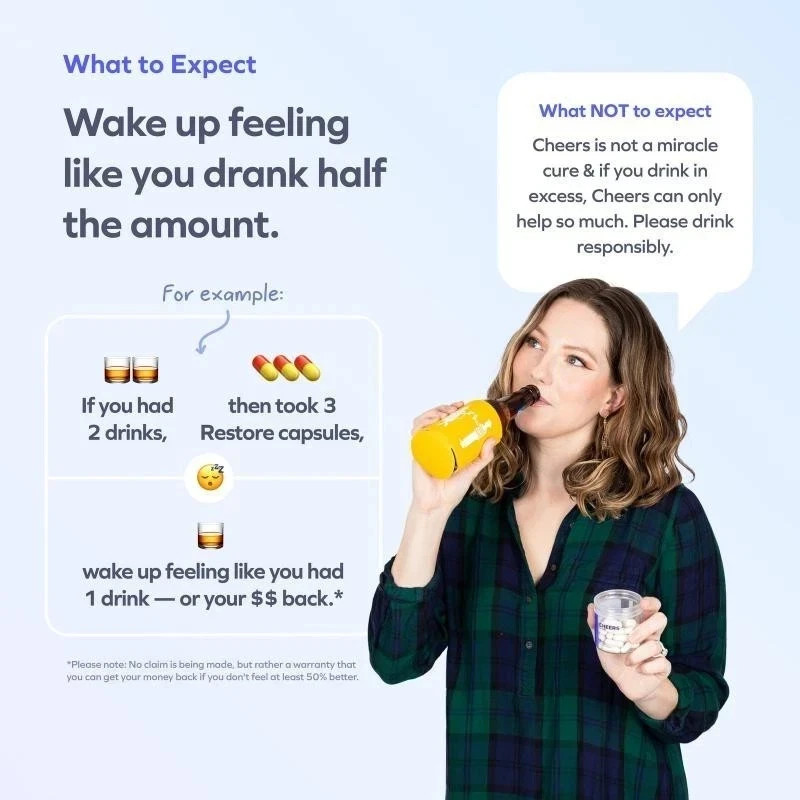 Cheers Restore | Supplement with DHM + L-Cysteine | Feel Better after DrinkingUS