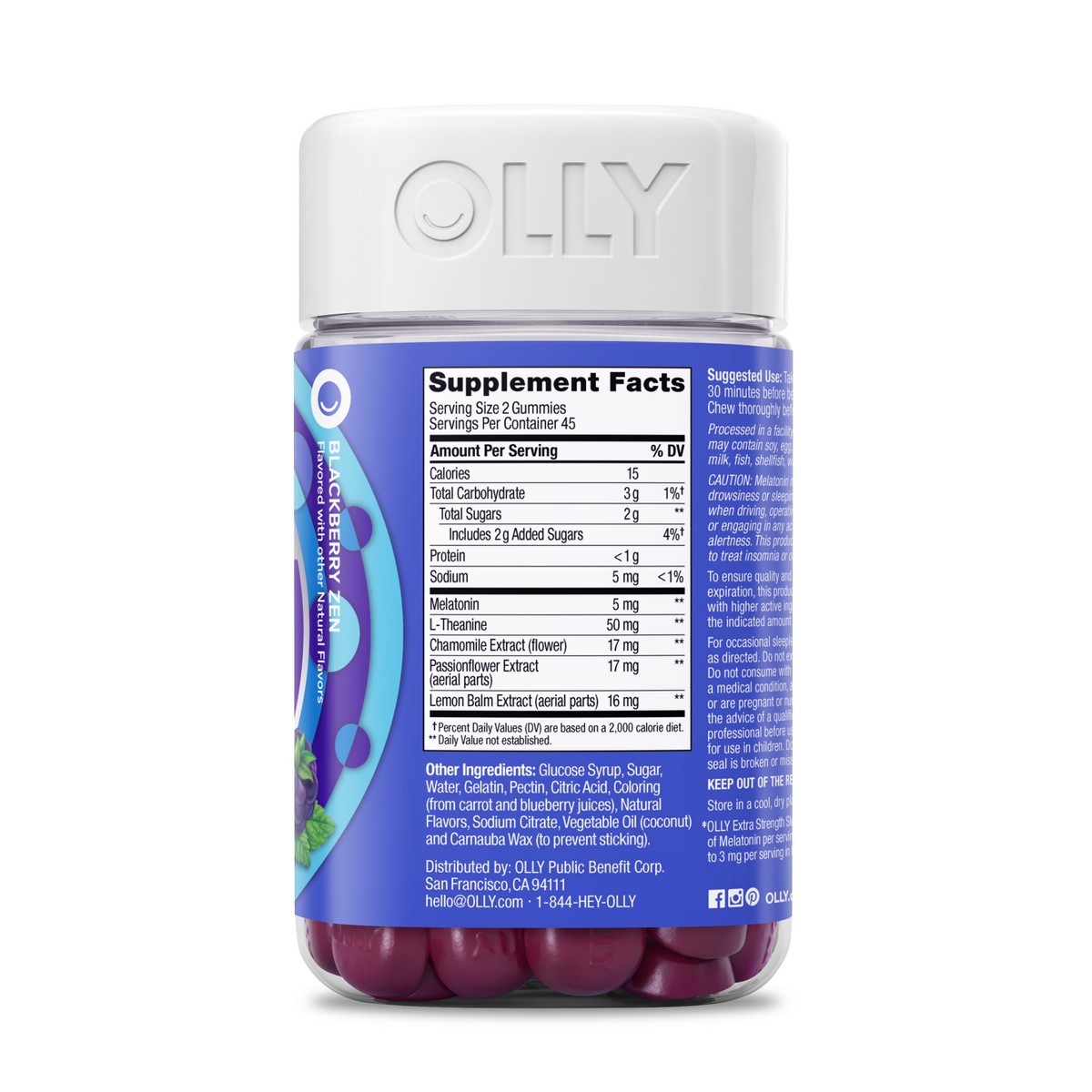 OLLY Extra Strength Sleep Multivitamin Gummies – Blackberry Zen – 90ct