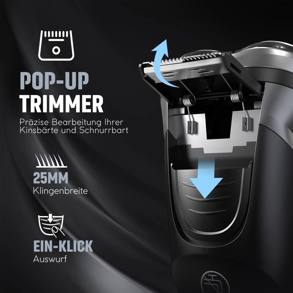 3D Men’s Electric Razor Cordless Shaver with Pop-up Trimmer