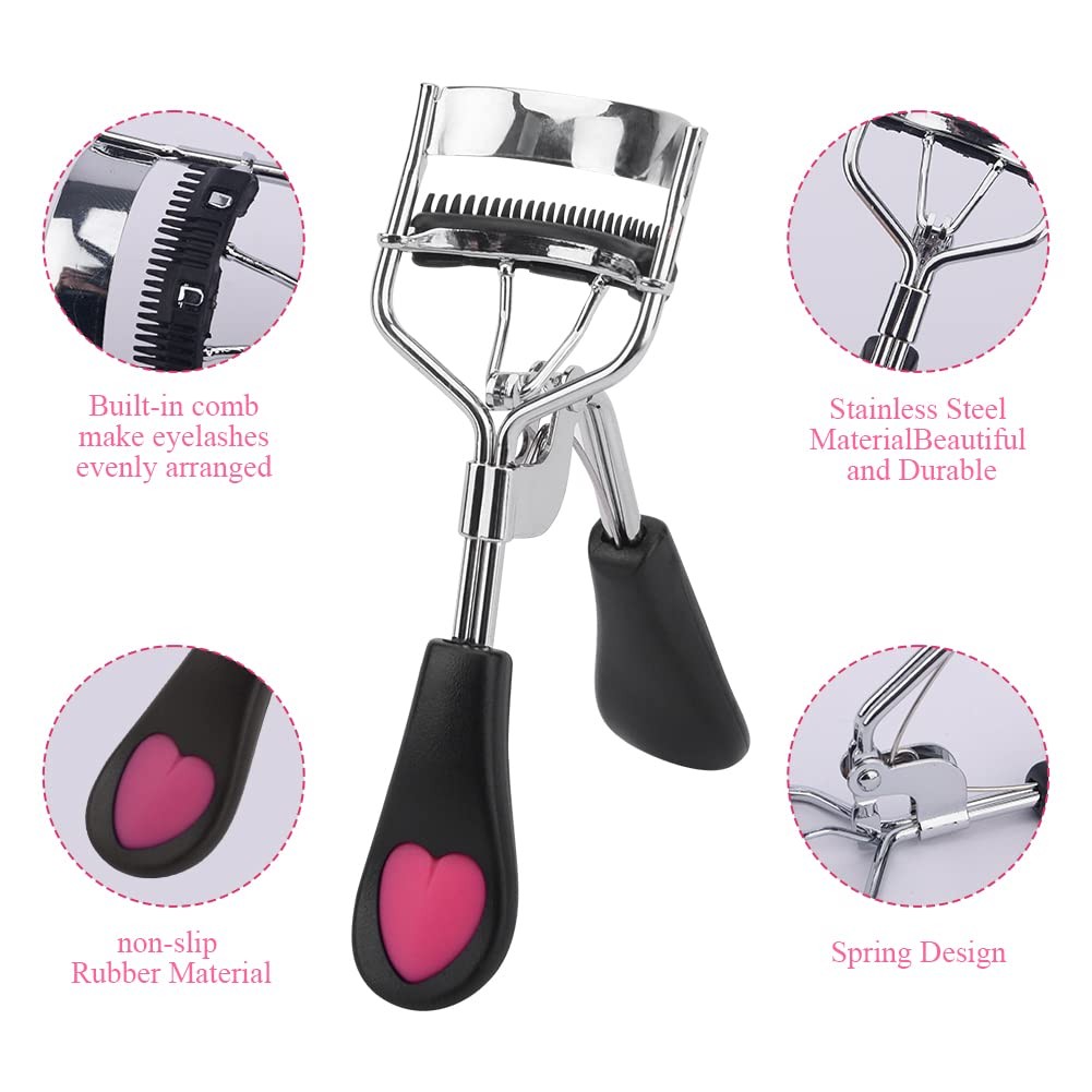 CfoPiryx 3pcs Eyelash Curler with Built in Comb, False As Picture Show