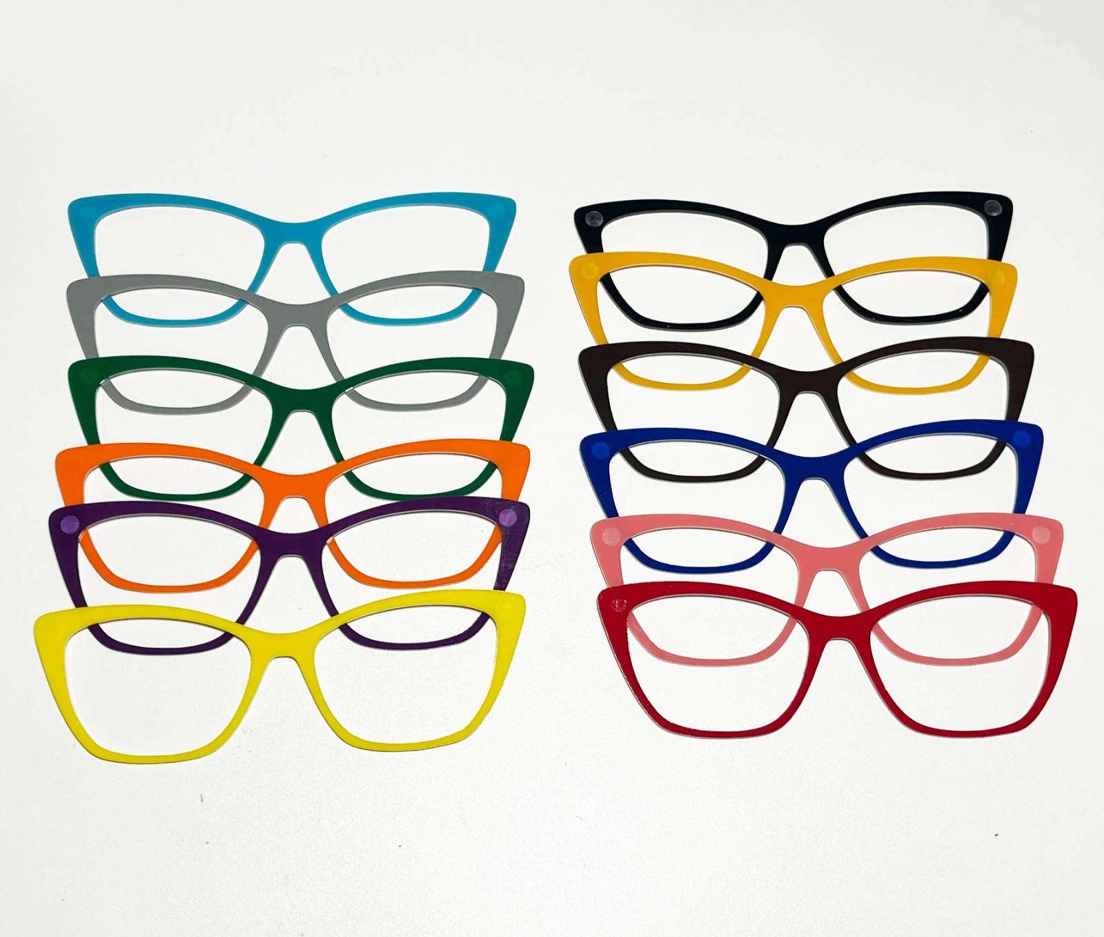 PAIR EYEWEAR COMPATIBLE BLANKS – Solid Color Acrylic Laser Cut Frame Toppers