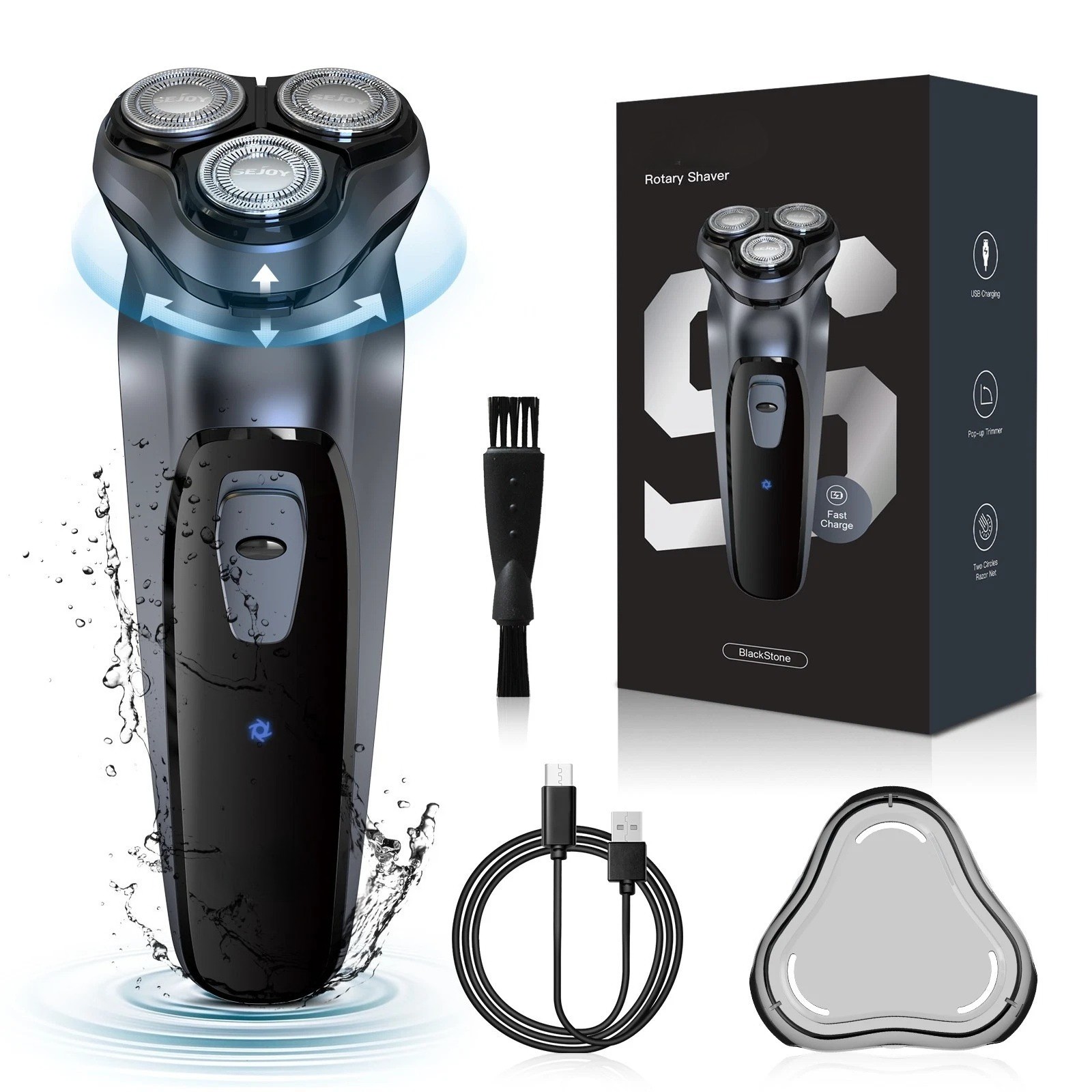 3D Men’s Electric Razor Cordless Shaver with Pop-up Trimmer