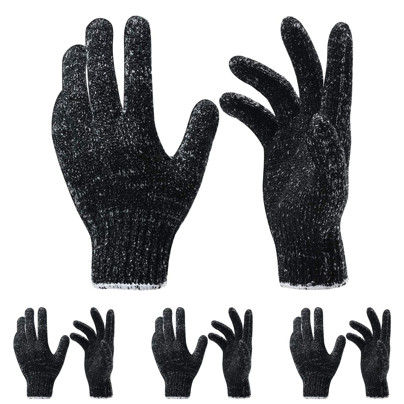 4 Pairs 8 Pcs Exfoliating Gloves for Shower – 4 Count (Pack of 1), Black