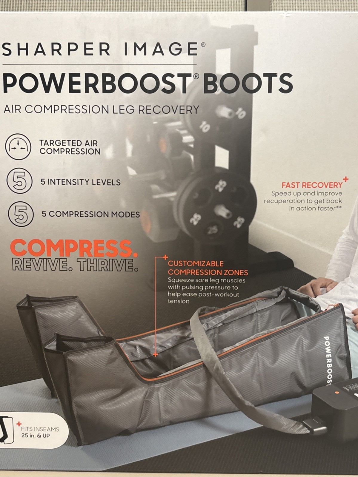 Sharper Image Powerboost Boots Air Compression Fits 25″-31″ Inseam