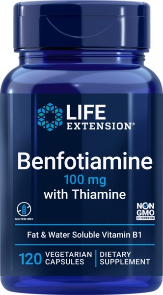 3 PACK Life Extension Benfotiamine 100mg w Thiamine Soluble Vitamin B1 120 Caps
