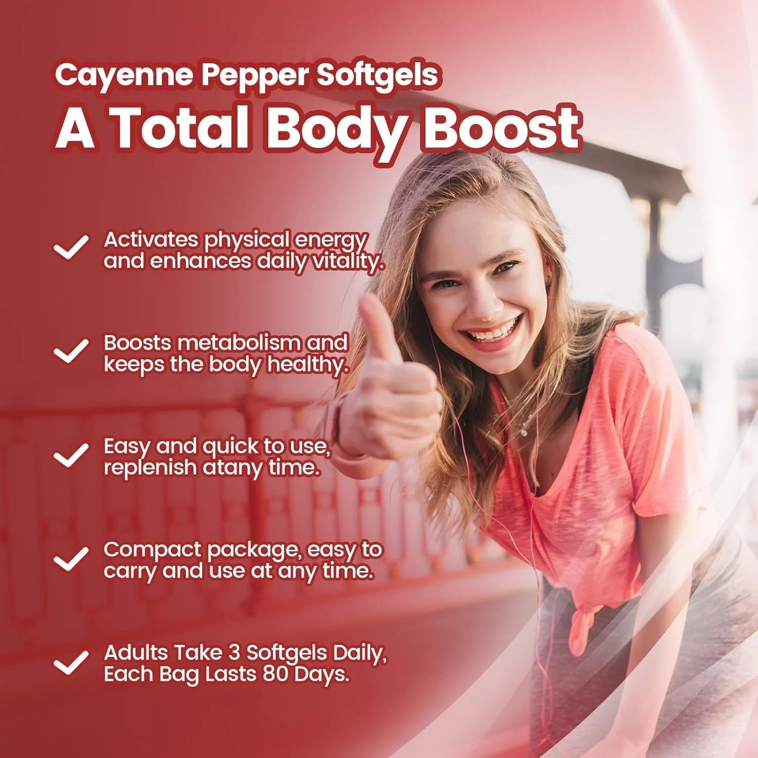 VivoNu Cayenne Pepper Softgels Supports Heart Vein Blood Vessel Health Vitamin E