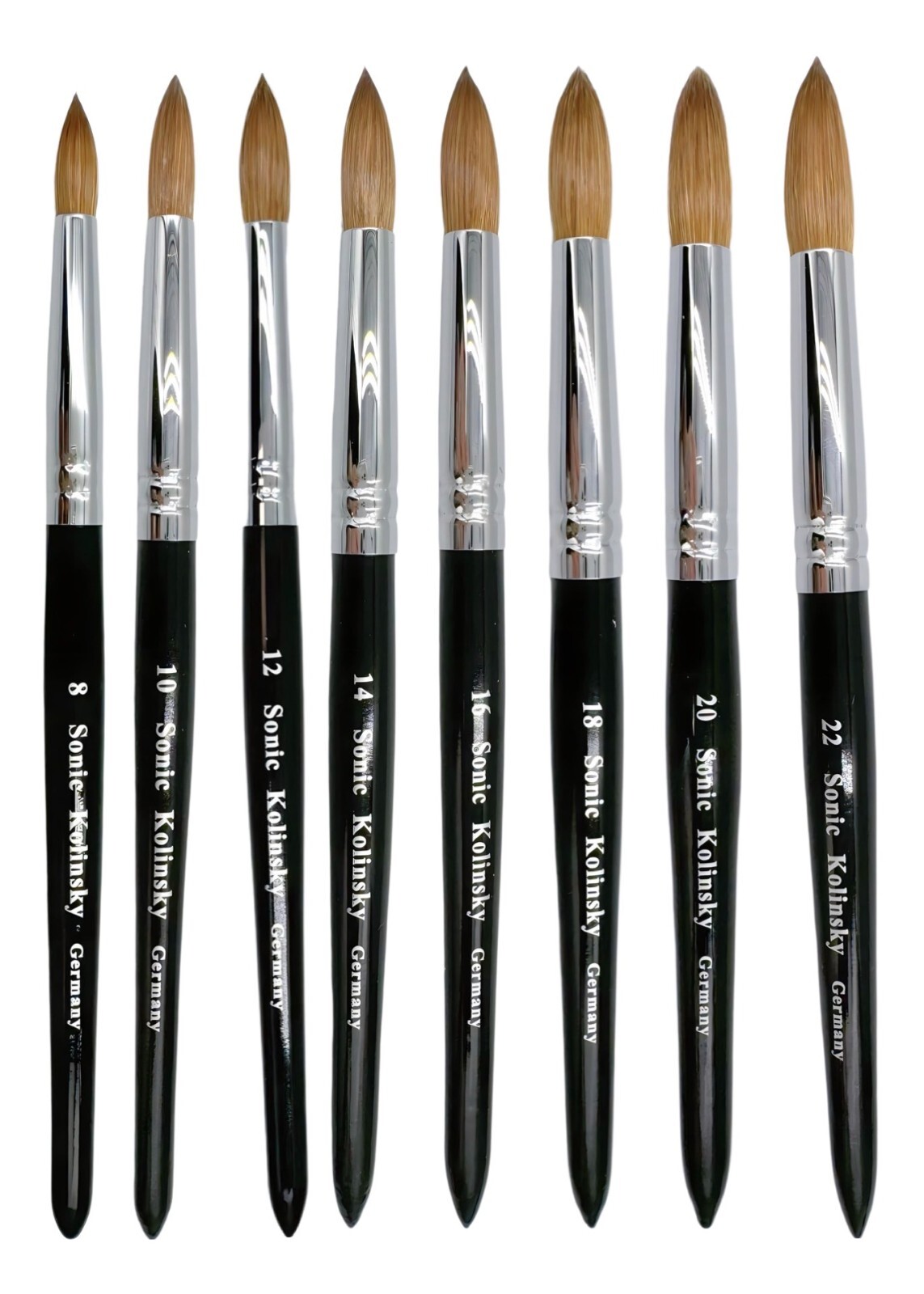 Sonic black Wood 100% real Kolinsky Acrylic Nail Brush Round all size