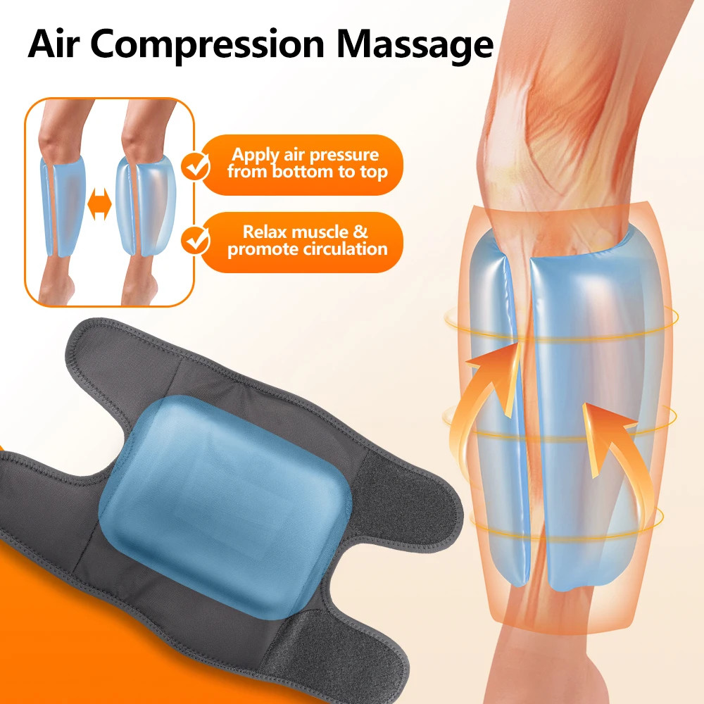 Cordless Leg Massager for Circulation, Air Compression Calf Massager with Heat