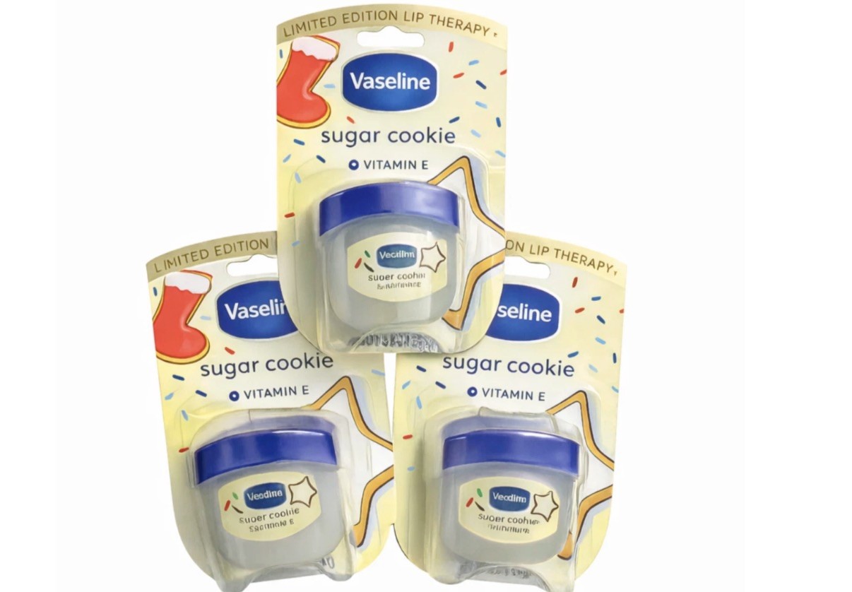 3 pack Vaseline Limited Edition Sugar Cookie Lip Therapy Vitamin E Balm