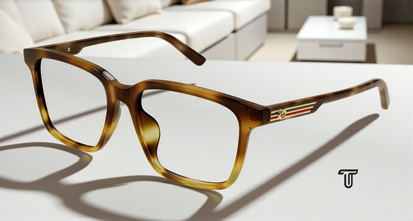 GUCCI GG1293OA 003 Rectangular Squared Acetate Havana 54 mm Men’s Eyeglasses