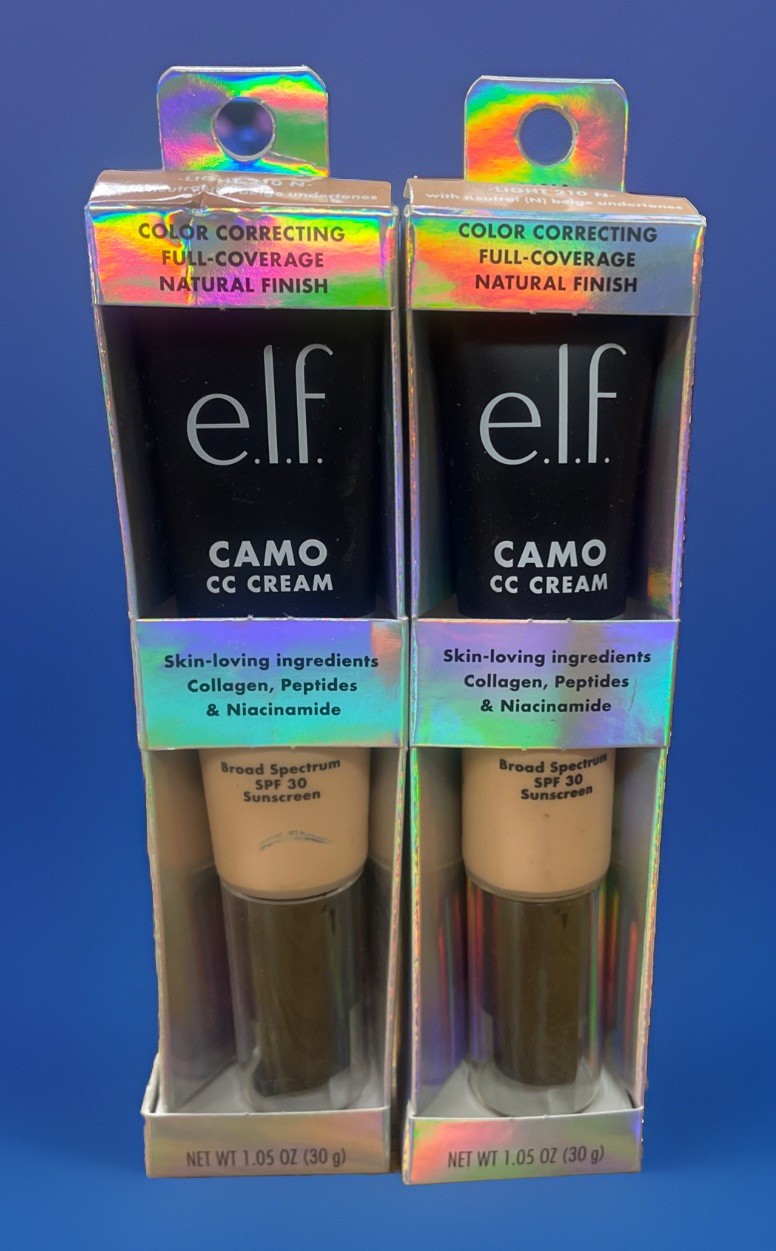 e.l.f. Camo CC Cream Color Correcting Foundation 84913 Light 210 N 2 Tubes