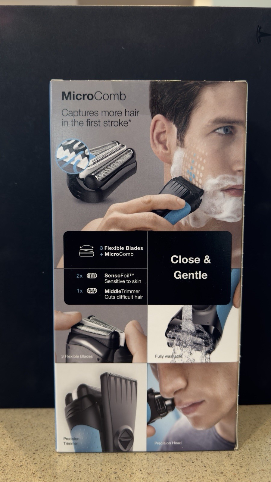 Braun Series 3 ProSkin Precision Trimmer Rechargeable Wet & Dry Blue/Black