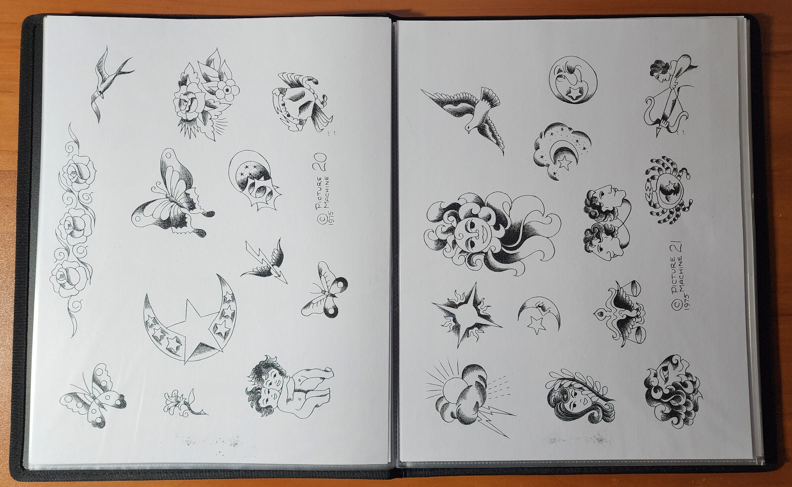 1975 Picture Machine Spaulding Rogers Traditional Vintage Tattoo Flash Book 1-50