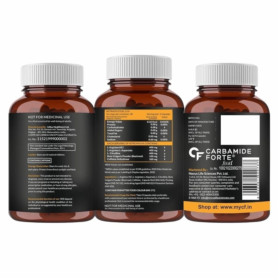 Nitric Oxide Supplement with L-Arginine HCL, AAKG, LCitrulline Malate, Beet Root