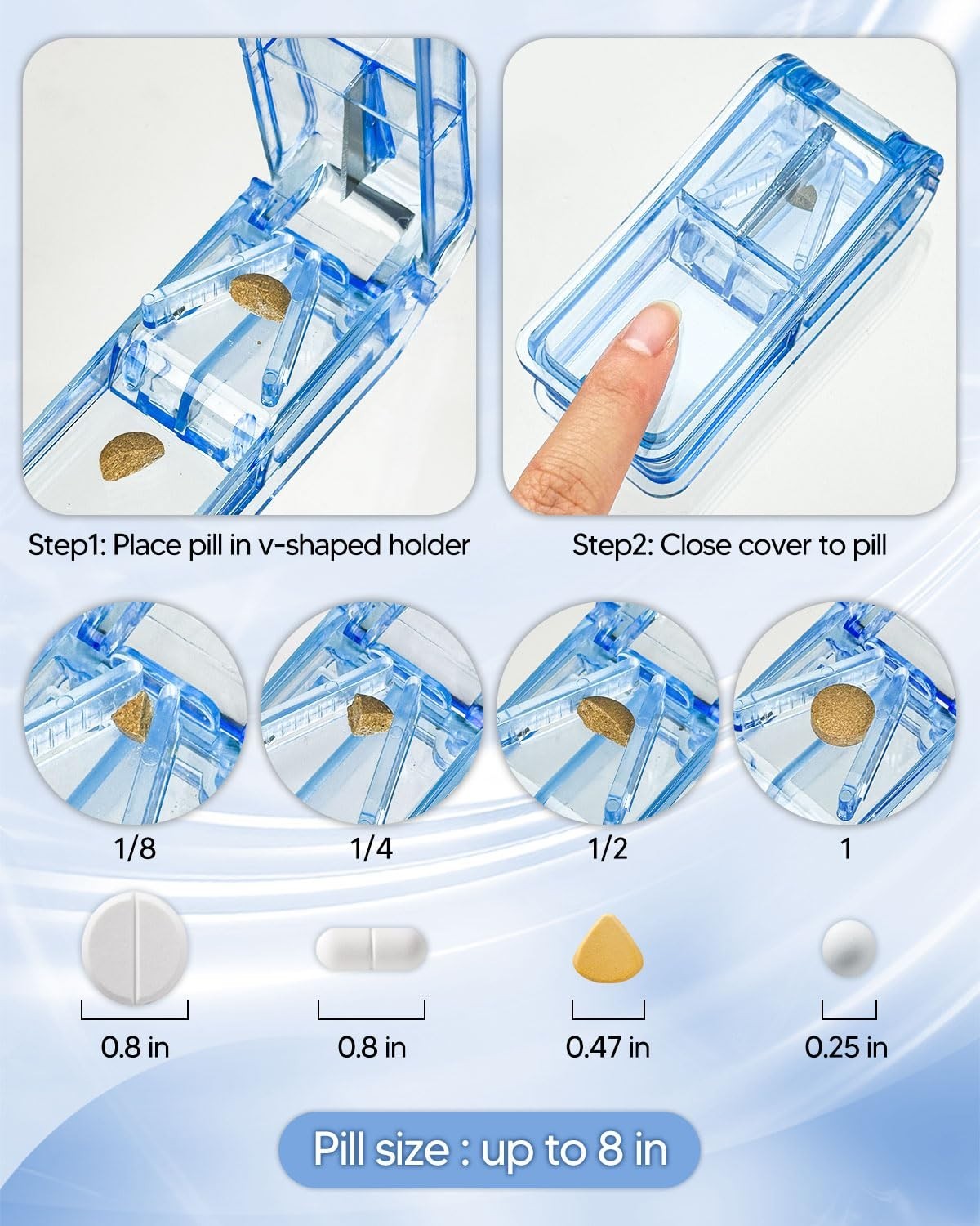 Weekly Pill Organizer 3x Daily, Portable Medicine Box with Pill Cutter & Remover