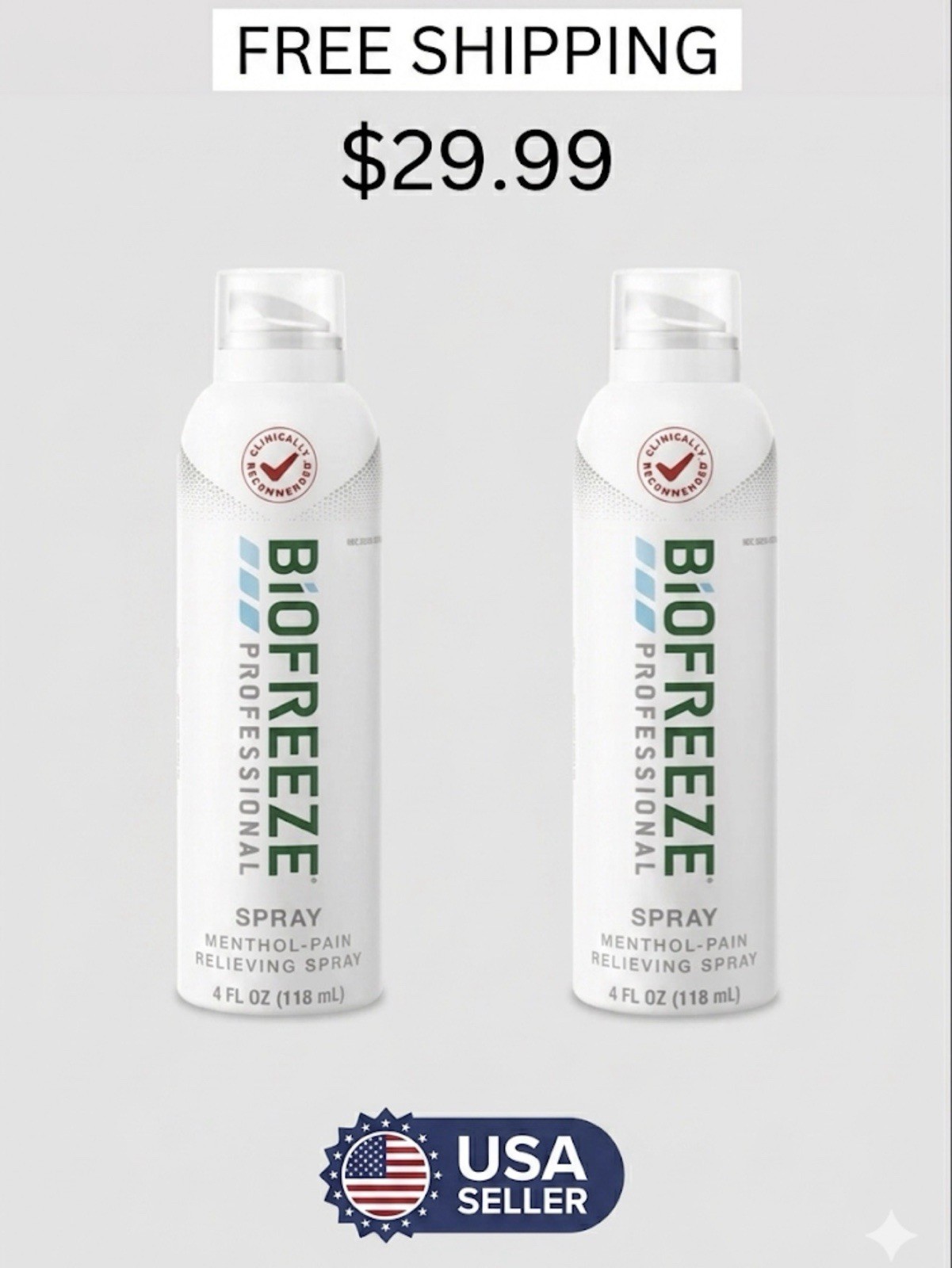 Biofreeze Professional Pain Relief 360 Degree 4oz Spray, 2 packs