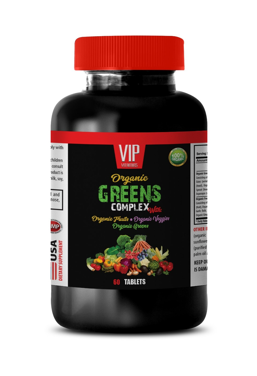 superfood supplement – ORGANIC GREENS COMPLEX – energy boosting vitamins 1B