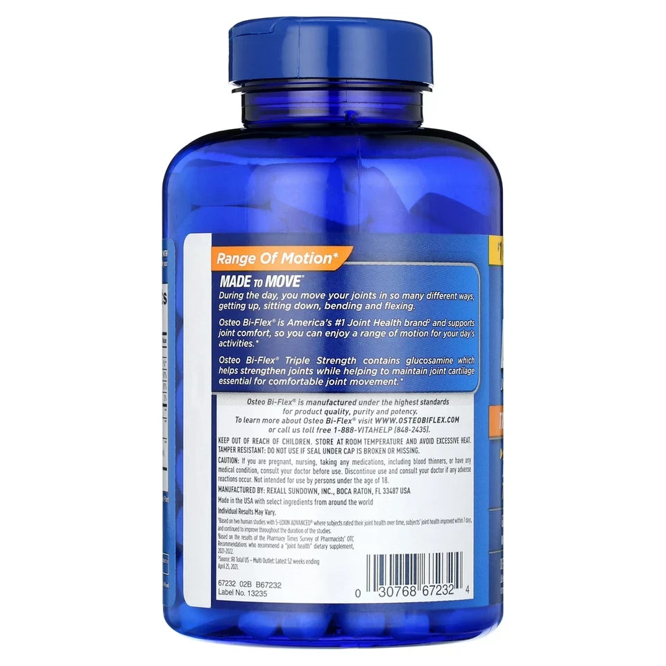 Osteo Bi-Flex Triple Strength Dietary Supplement – 200 Tablets Free Shipping US
