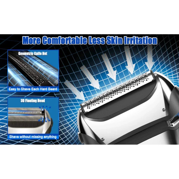 Electric Razor for Men Wet Dry Shaver Rechargeable Cordless Grooming