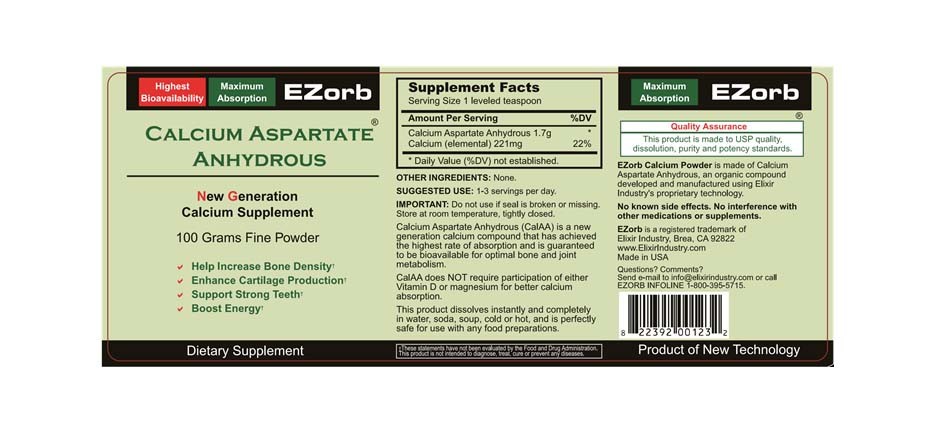 Elixir Ezorb Calcium Powder for Bone, Joint and Muscle Health – 100g