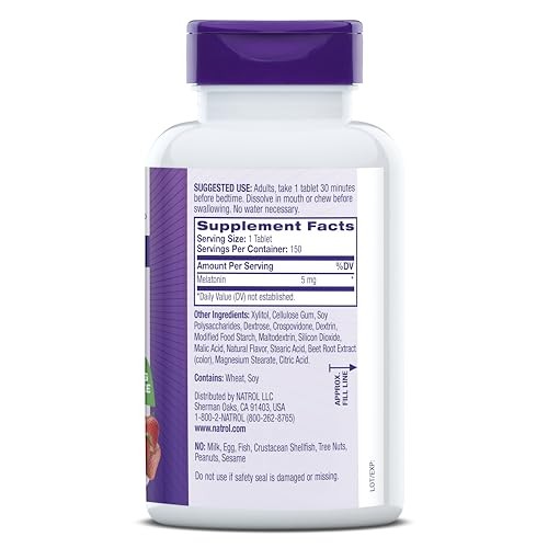 Natrol Melatonin 5Mg Dissolve Tablets Sleep Support Supplements For Adults