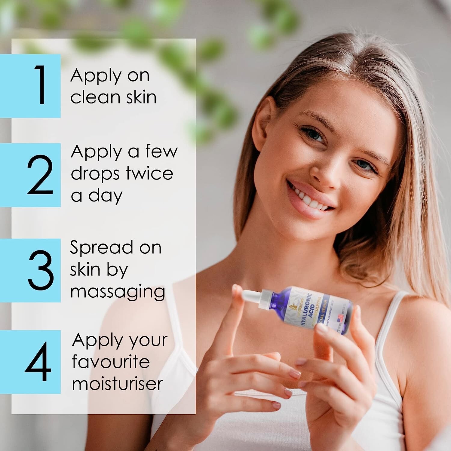 Hyaluronic Acid Anti-aging Serum for Face – 100% Pure Medical Formula – 2x 2oz