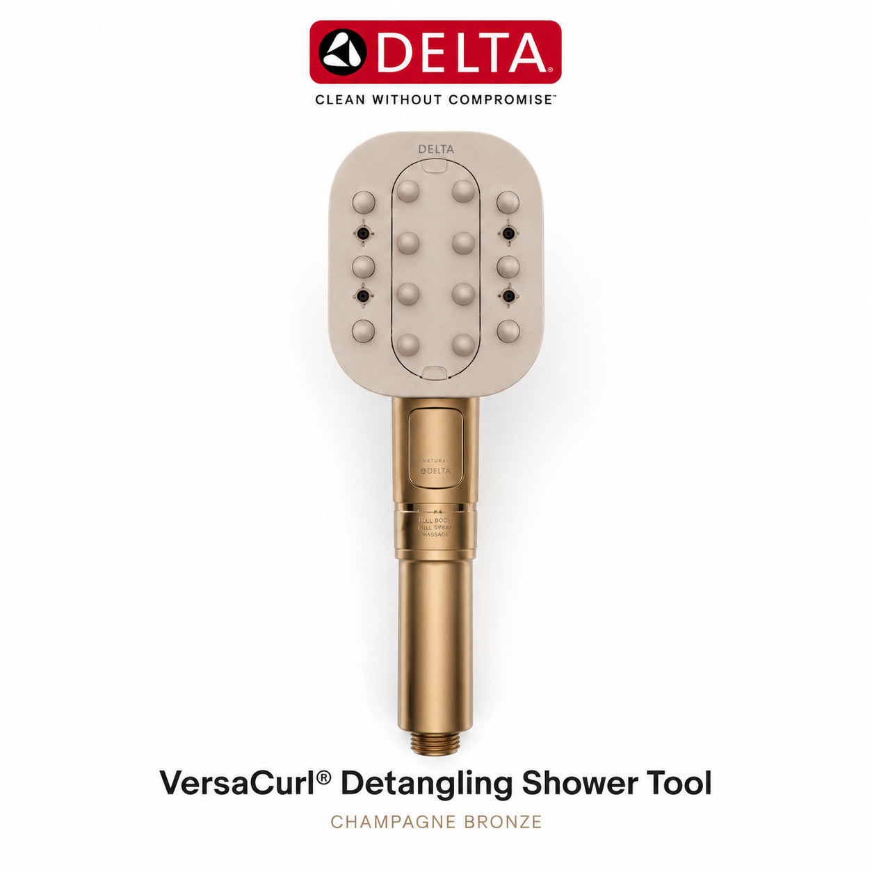 OPEN BOX Delta VersaCurl Detangling Handheld Shower Tool 74B430CZ Champagne