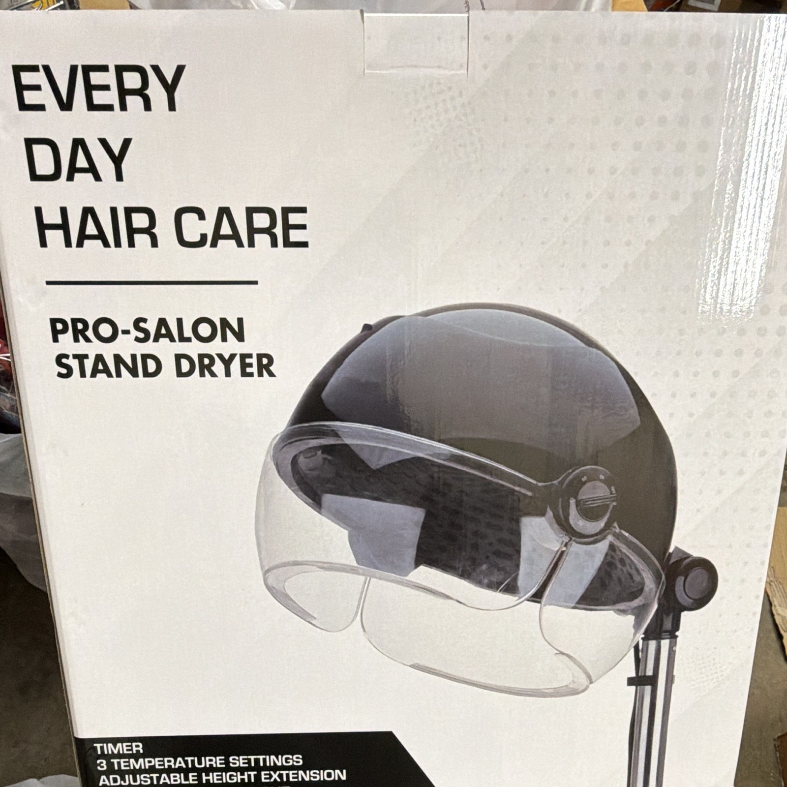 Everyday Hair Care Pro-Salon Standing Hood Dryer Stand 3 Heat/Speed 60 Min Black
