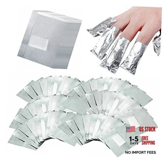 Nail Polish Remover Gel Nail Foil Wraps Aluminium Soak Off Foils Cotton 400Pcs