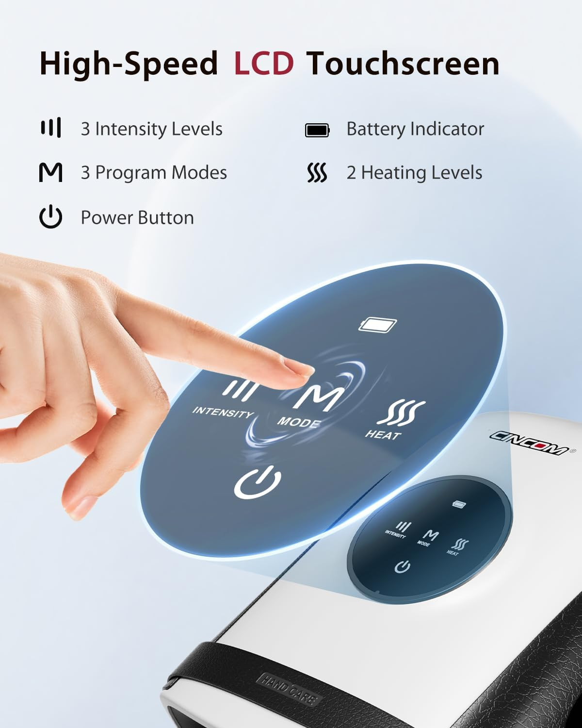 Hand Massager with Heat and Compression, Finger and Palm Massage Machine for Pai