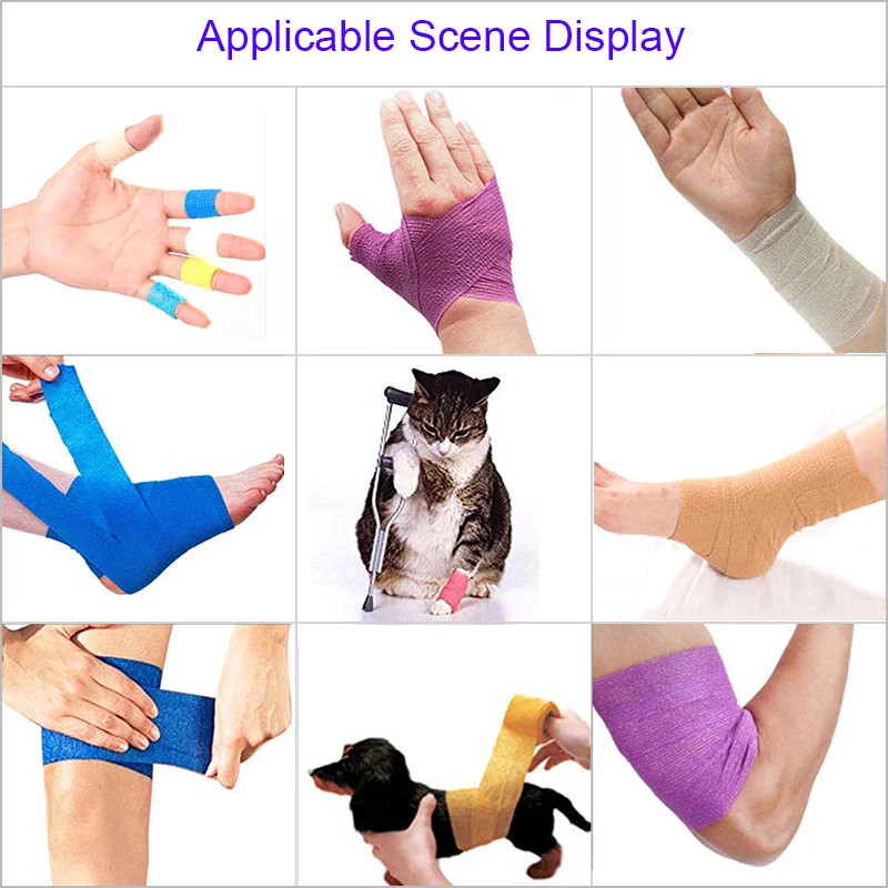 18 Colors Self Adhesive Elastic Sports Bandage Wrap Athletic Support Tape
