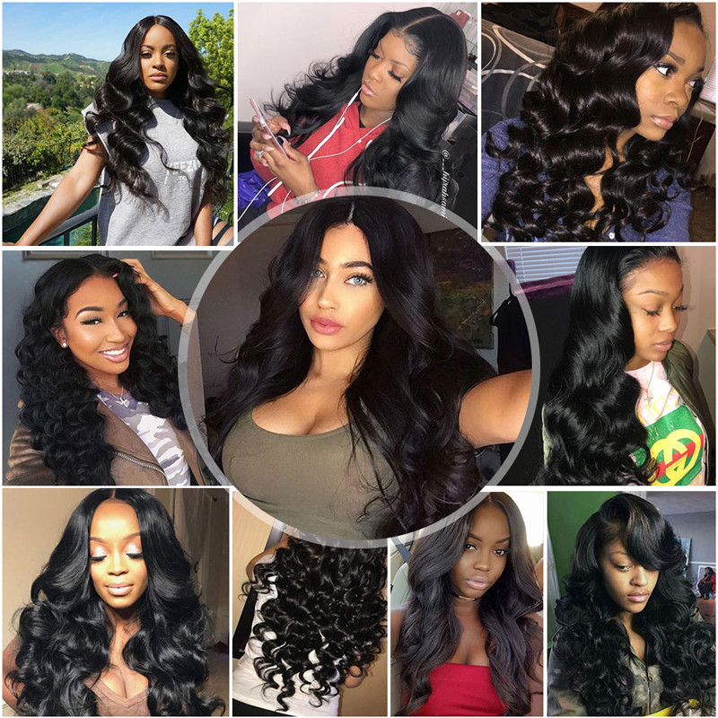 Brazilian Indian Virgin Human Hair 1-3 Bundles Weave Extensions Wavy Straight US