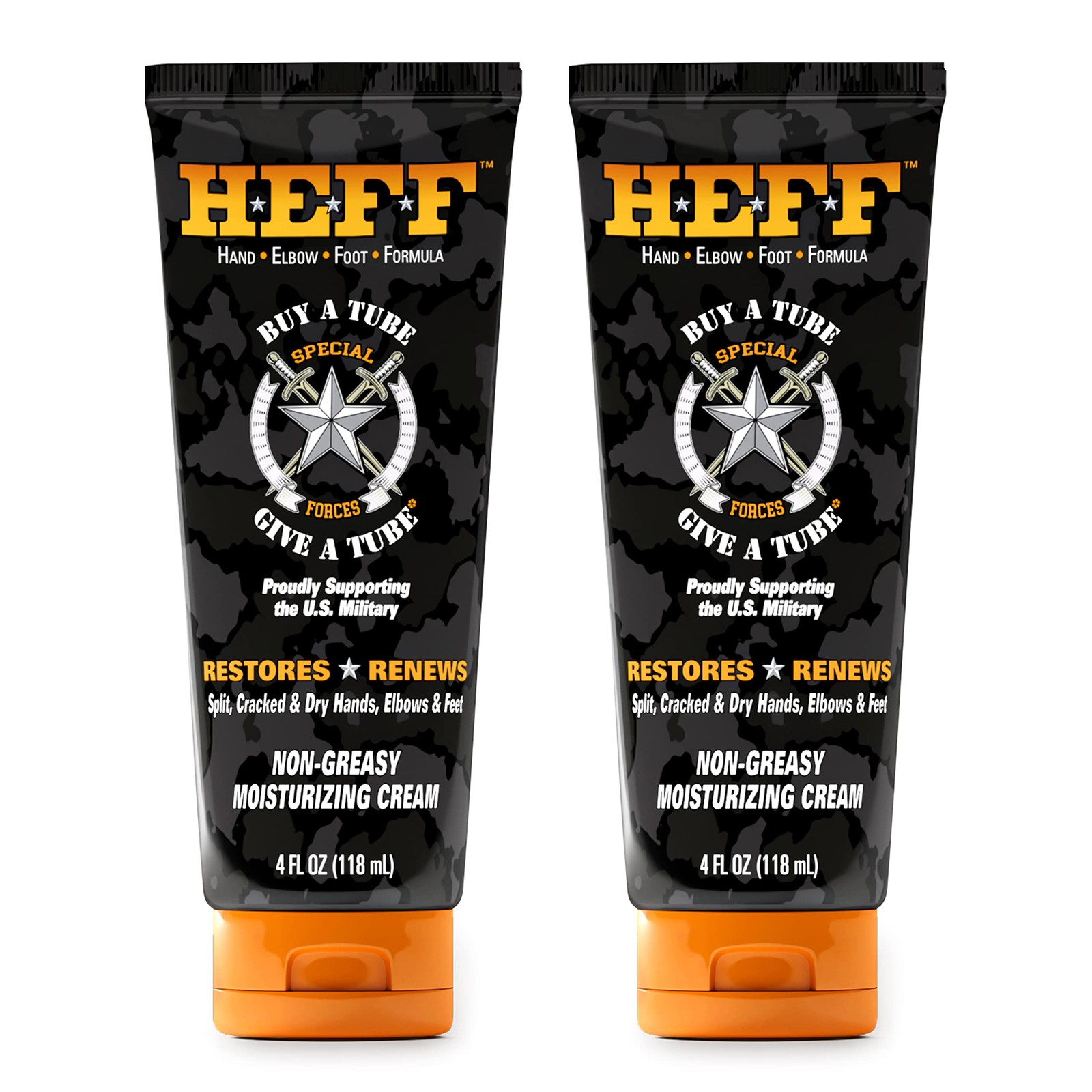 Heff Hand Elbow Foot Formula Moisturizing Lotion, 4 Fl Oz (Pack of 2), black