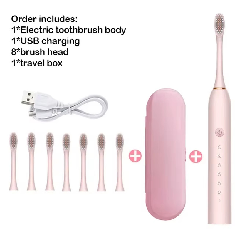 Sonic Electric Toothbrush USB Rechargeable with Heads US