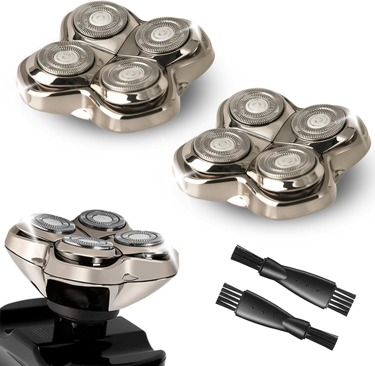 2Pack Pro 4 Shaver Replacement Heads for Skulls Pitbulls Series Gold PRO, Sil…