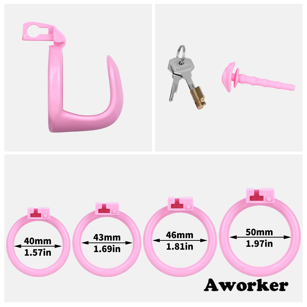 Premium ABS Plastic Male Chastity Cage Device with 4 Sizes Rings Bondage for Men