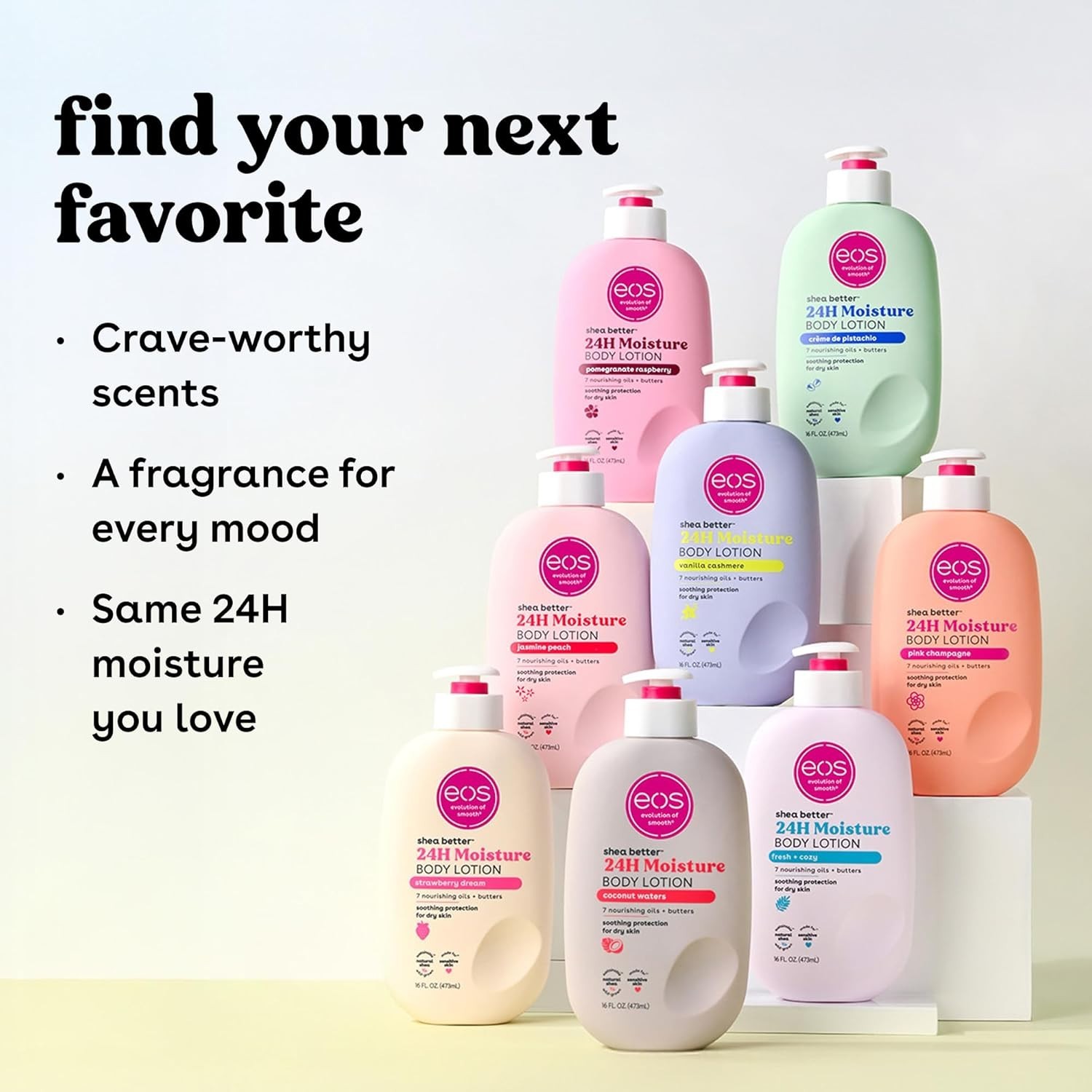 eos Shea Better Body Lotion Pomegranate Raspberry 24H Moisture Vegan 16 oz Pump