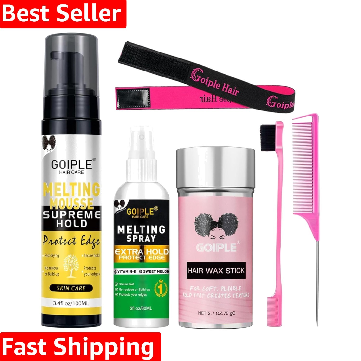 Lace Melting and Holding Mousse Glue-Less Hair Adhesive for Wigs, Wig Glue La…
