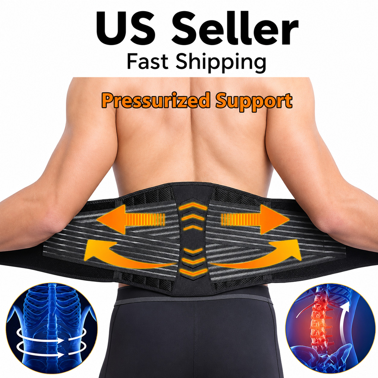 Lower Back Support Brace Lumbar Waist Belt Double Pull Breathable Belt Men Women