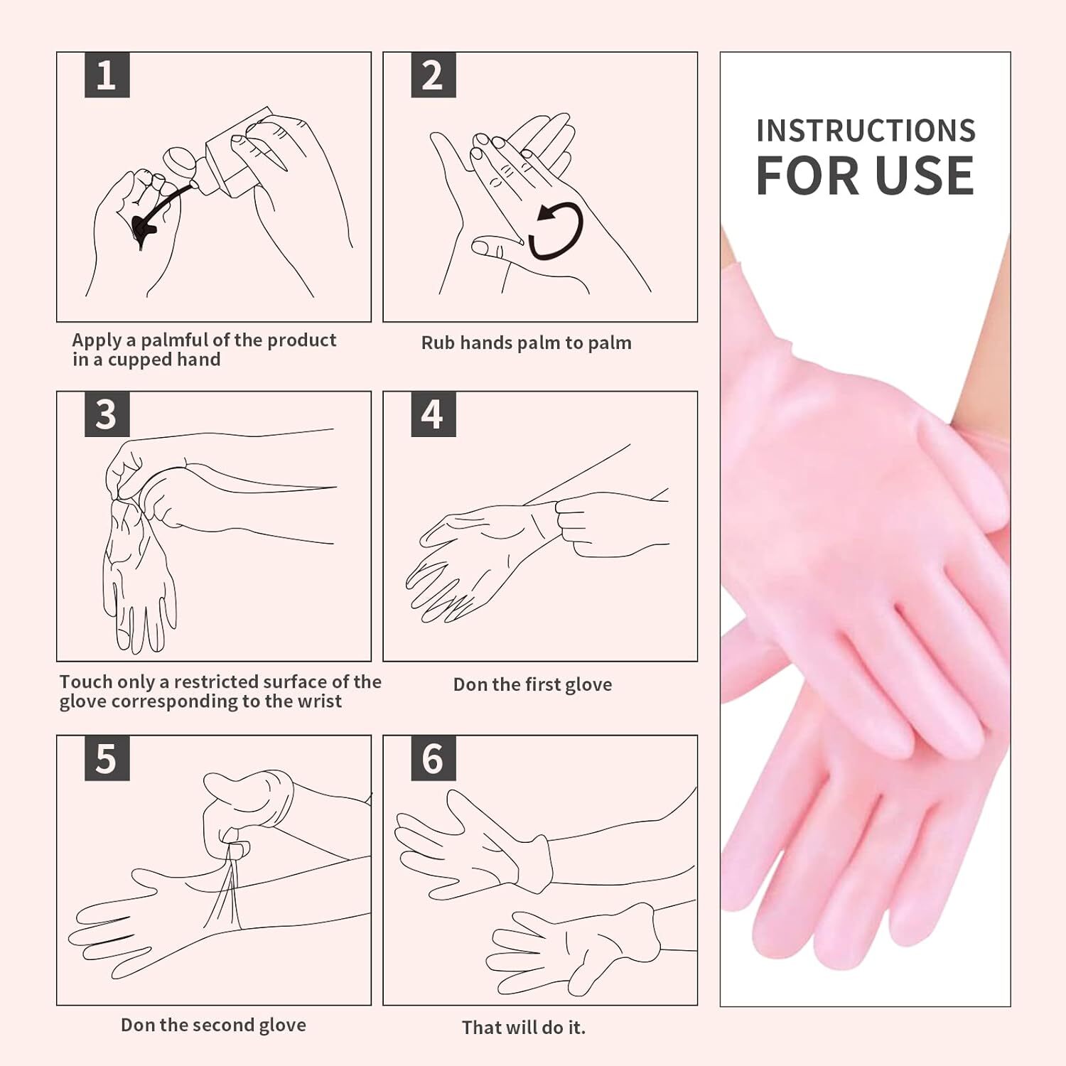 2PCS Silicone Moisturizing Hand & Foot Covers Reusable Skin Softening Treatment