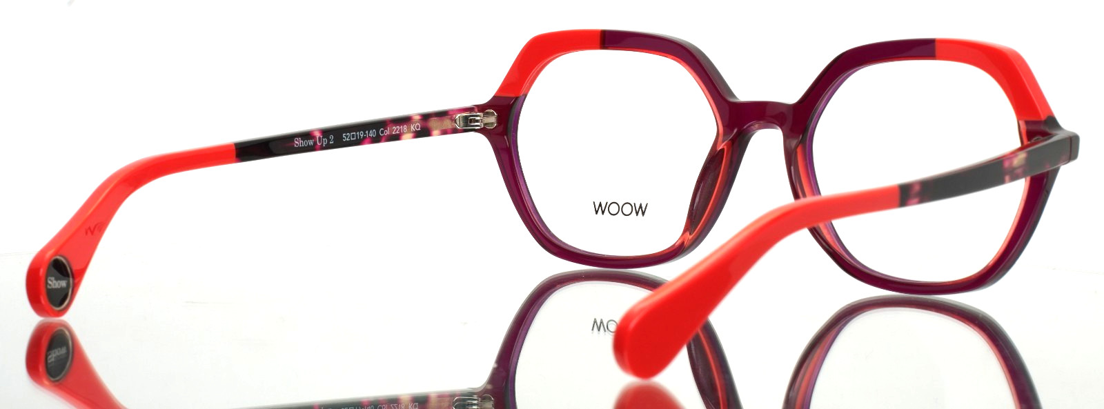 WOOW Show Up 2 2218 Bicolor Red and Pink Womens Eyeglasses 52-19-140 ‘AS-IS’