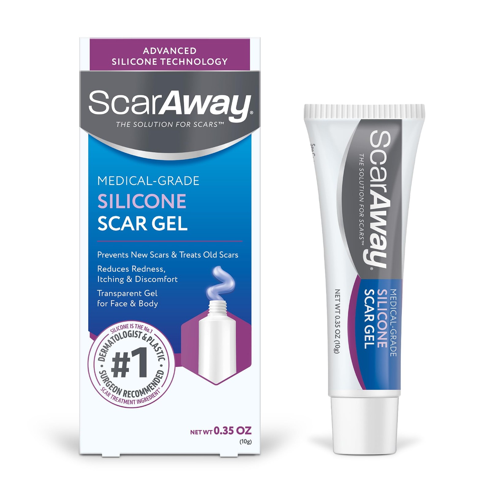 ScarAway Silicone Scar Gel, Helps Improve Size, Color & Texture of Hypertrophic
