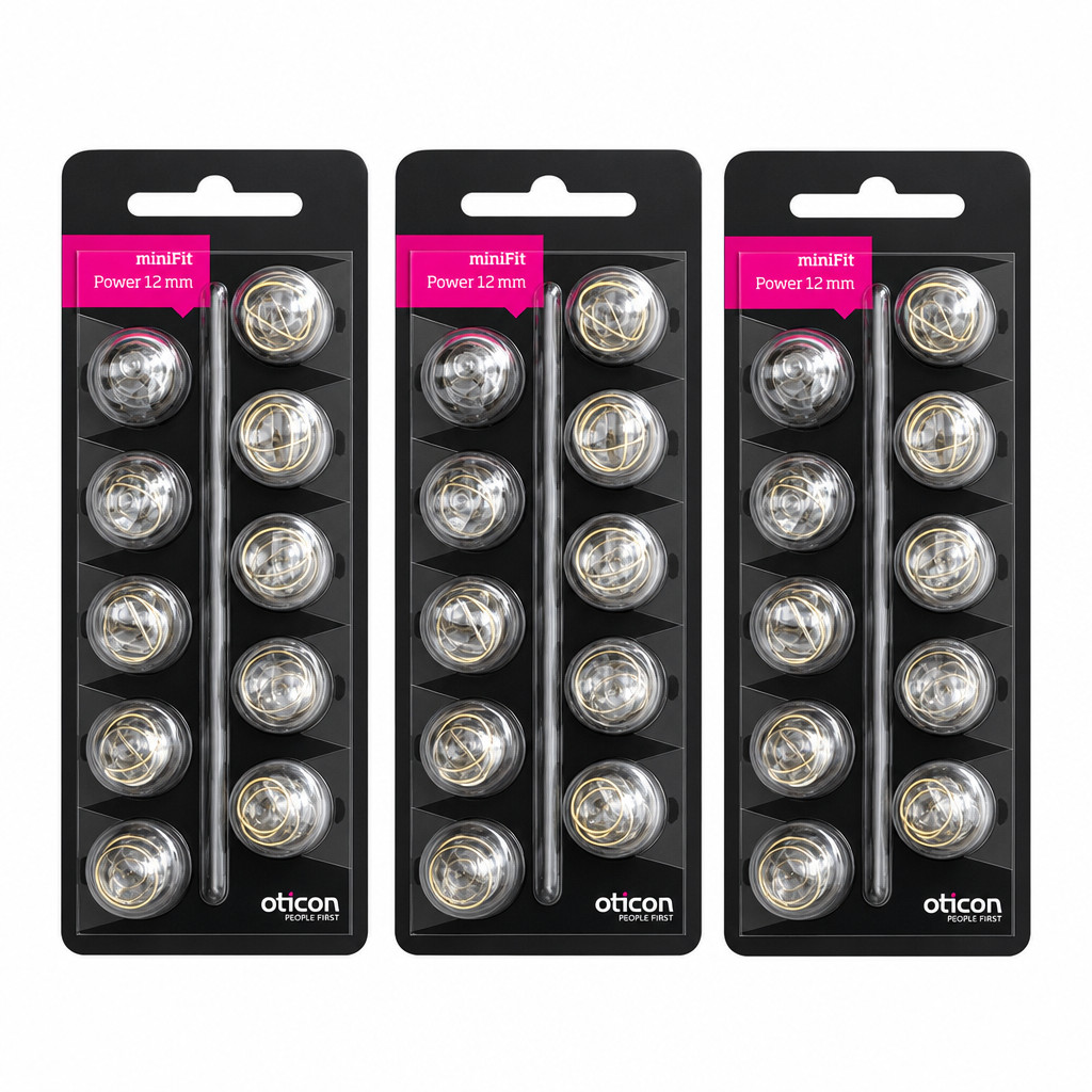 Oticon miniFit Power Domes 12mm Open – Lot of 3 Packs